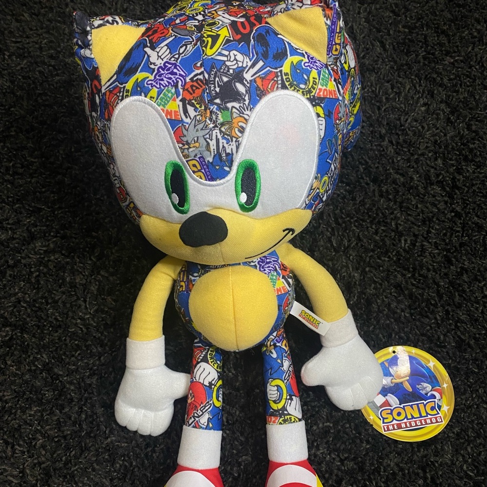 18 inch sticker bomb sonic plush